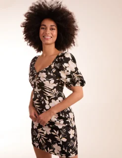 Ring Detail Milkmaid Mini Dress