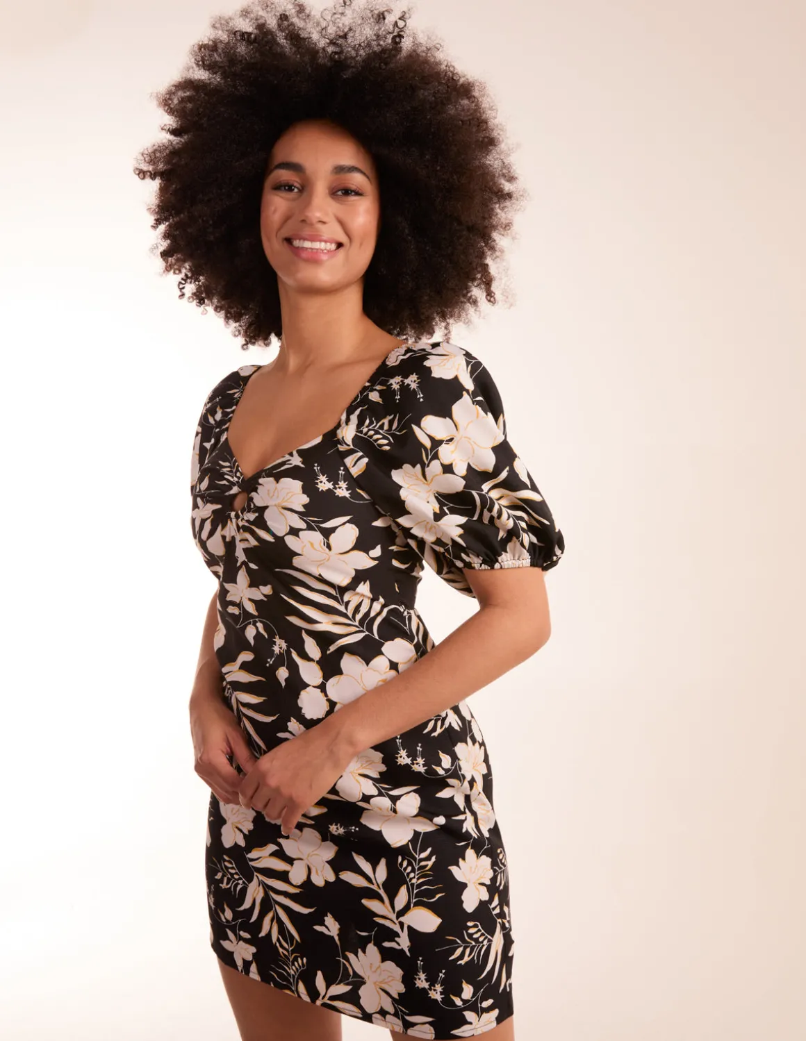 Ring Detail Milkmaid Mini Dress