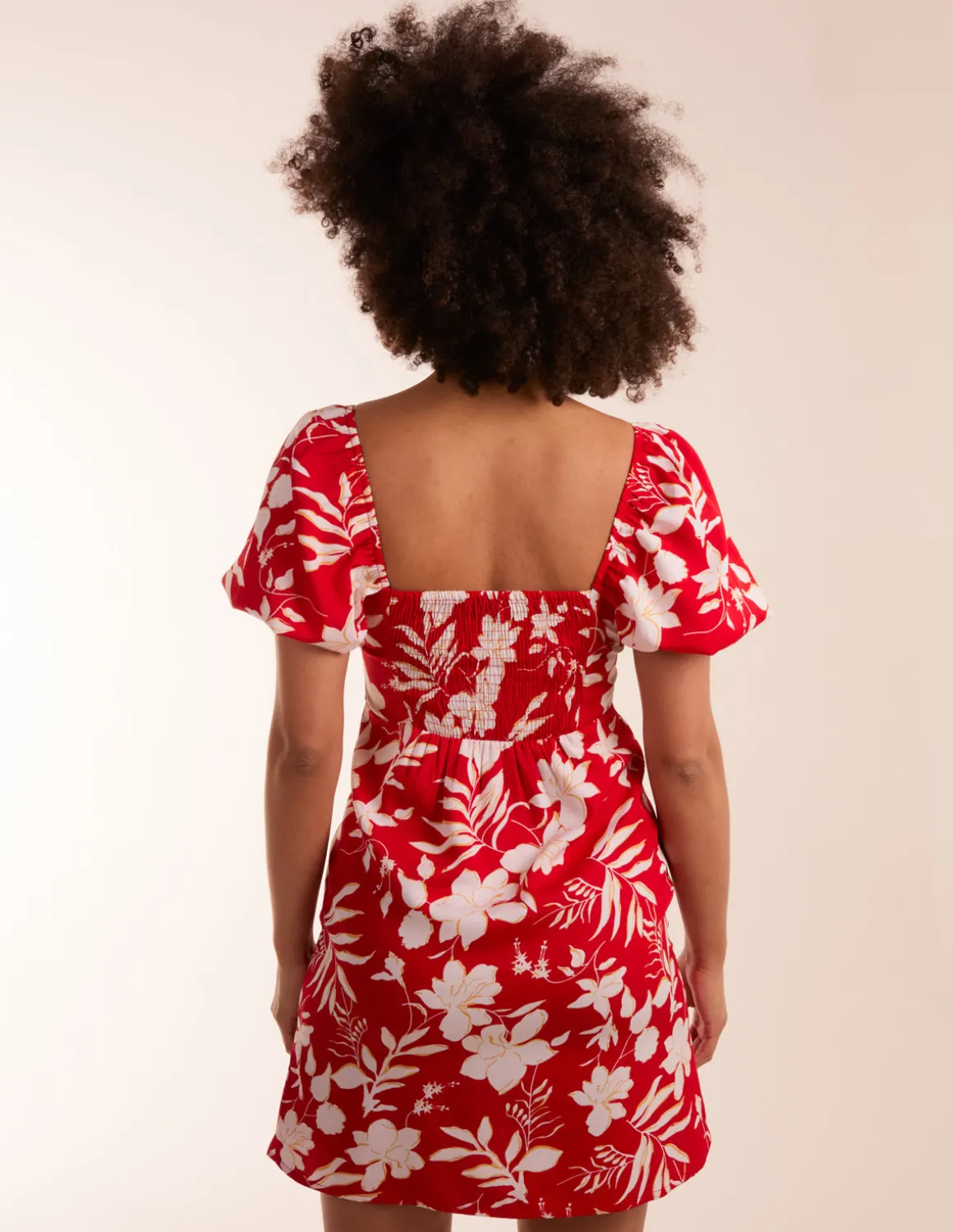 Ring Detail Milkmaid Mini Dress