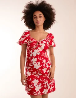Ring Detail Milkmaid Mini Dress