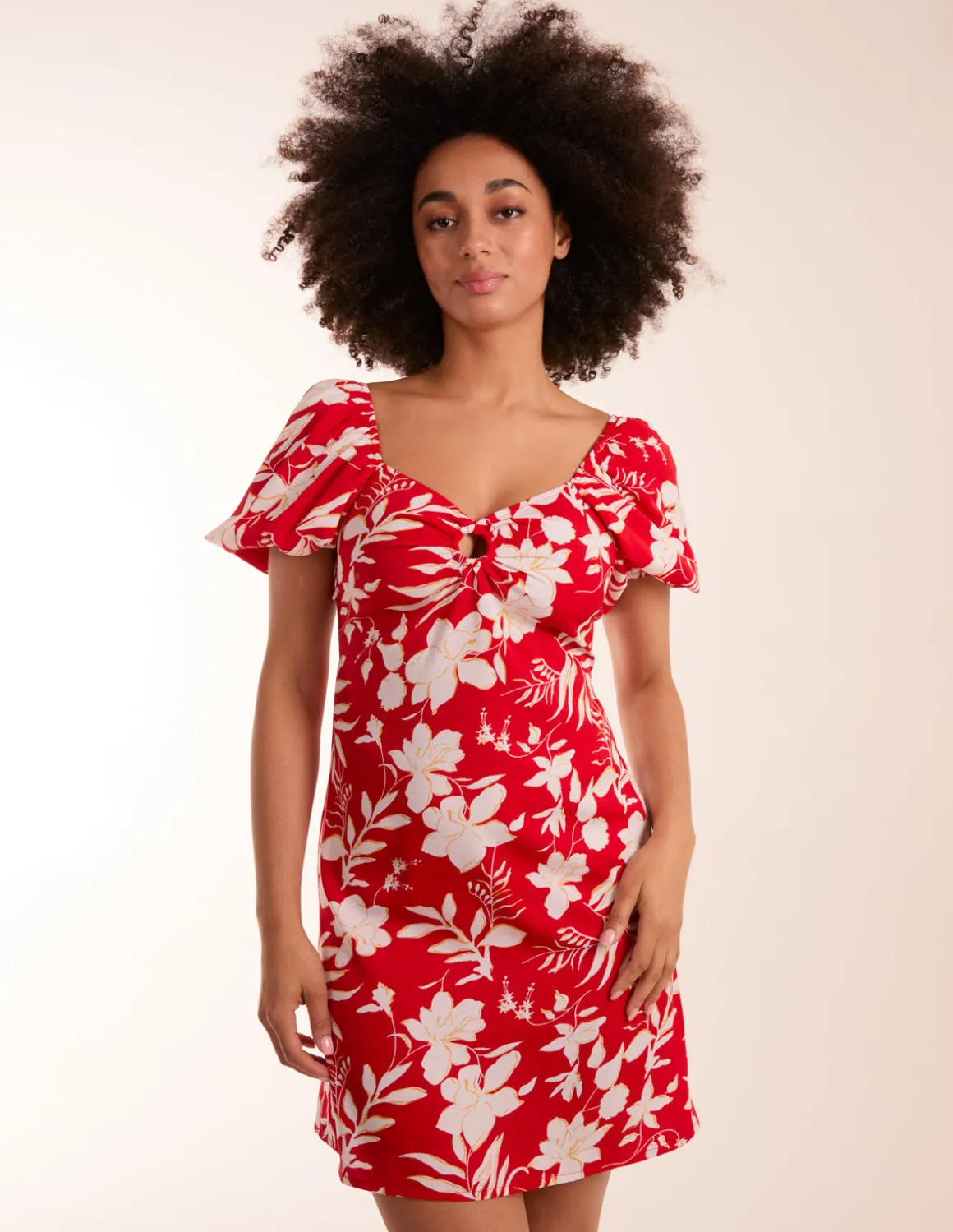 Ring Detail Milkmaid Mini Dress