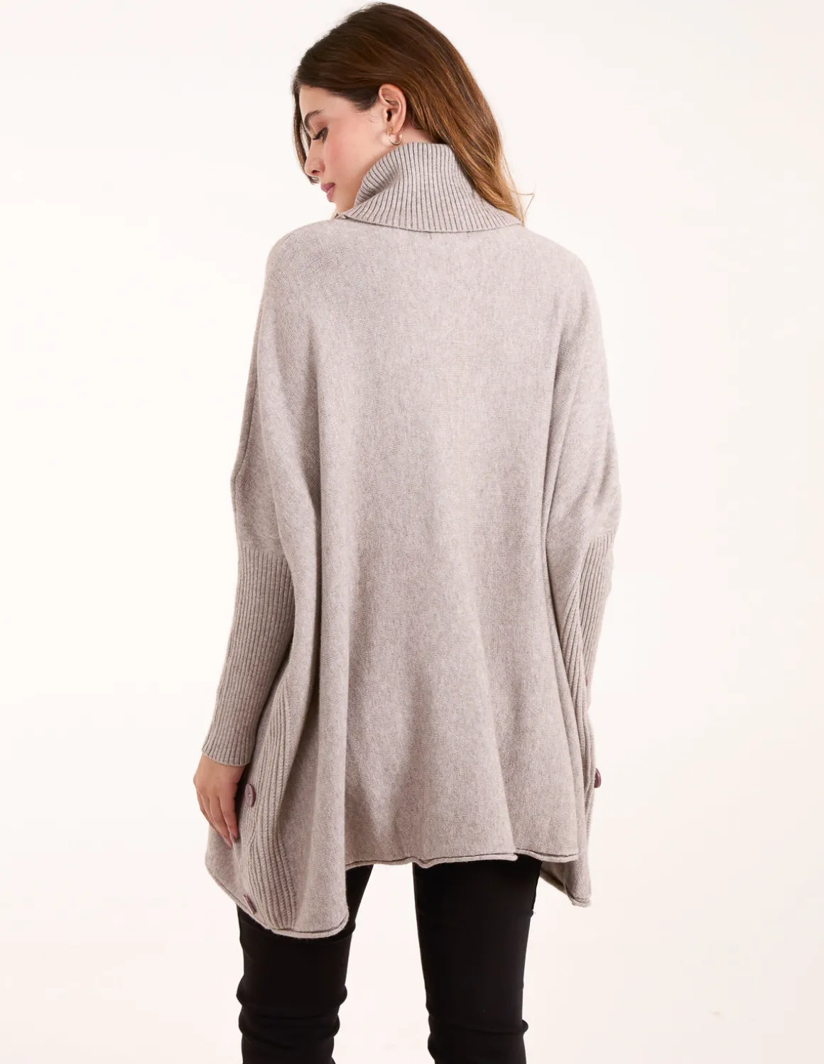Roll Neck Button Mini Pocket Jumper