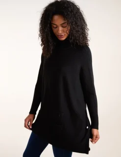 Roll Neck Button Mini Pocket Jumper