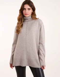 Roll Neck Jumper With Front Seam Detail