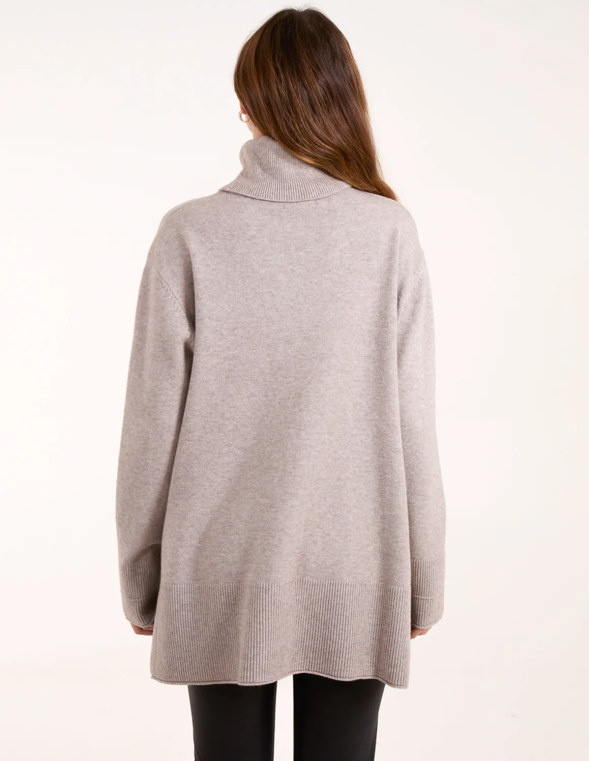 Roll Neck Jumper With Front Seam Detail