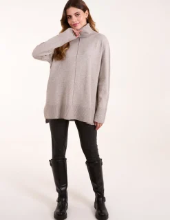 Roll Neck Jumper With Front Seam Detail