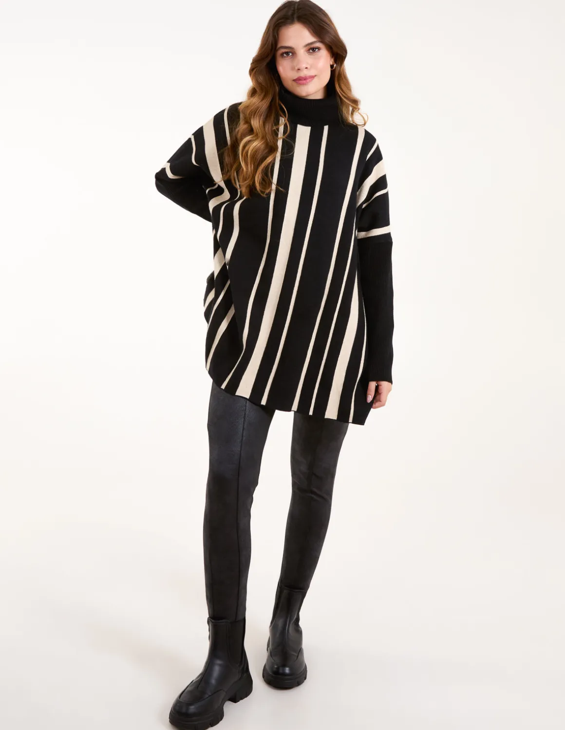 Roll Neck Pinstripe Jumper