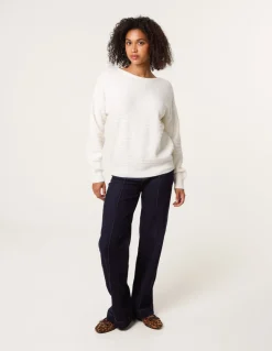 Round Neck Bow Back Detailed Jumper