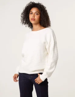 Round Neck Bow Back Detailed Jumper