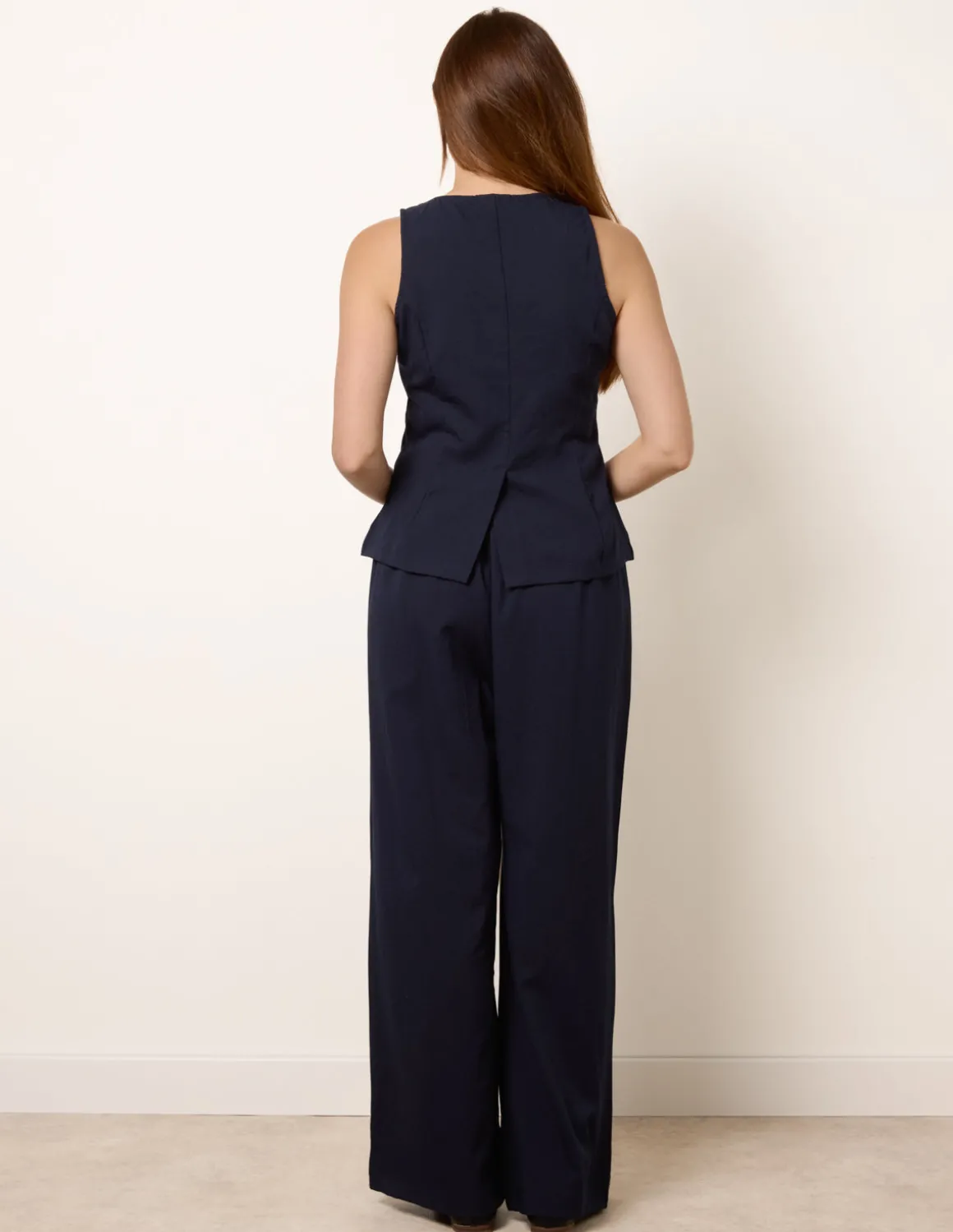 Round Neck Button Through Vest & Trouser Set