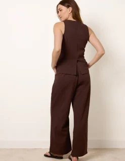 Round Neck Button Through Vest & Trouser Set