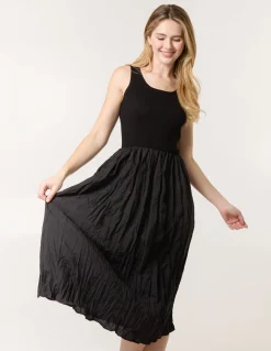 Round Neck Crinkled Dress
