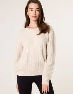 Round Neck Jumper With Sequin