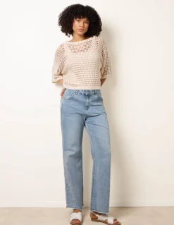 Round Neck Net Top