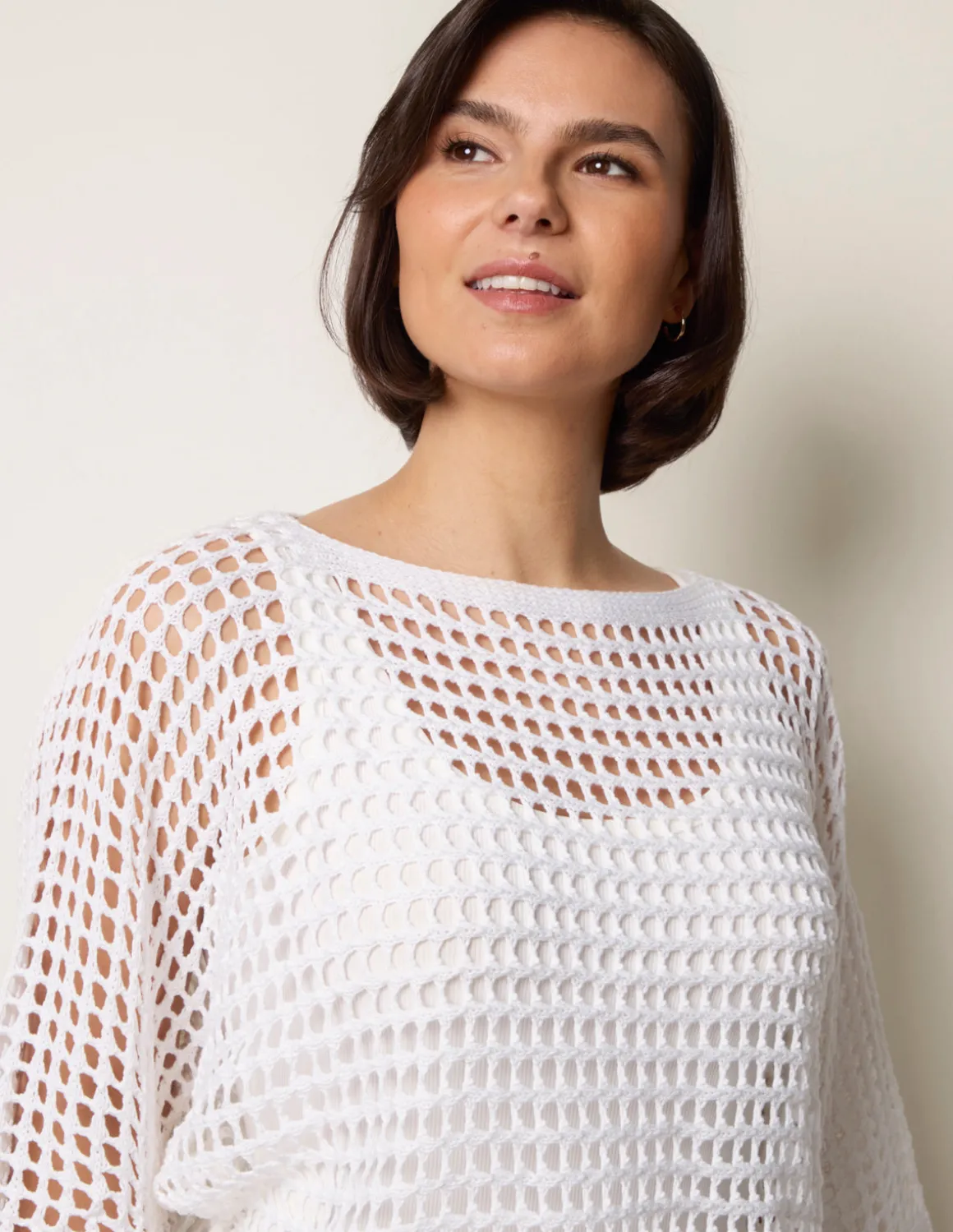 Round Neck Net Top