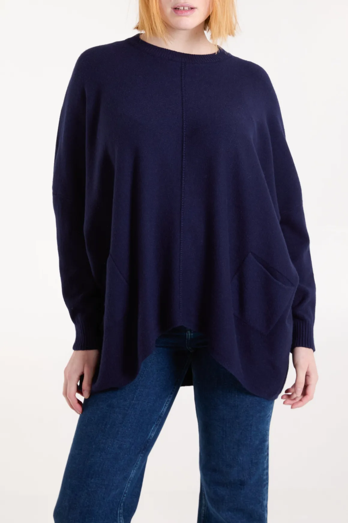 Round Neck Pocket Jumper