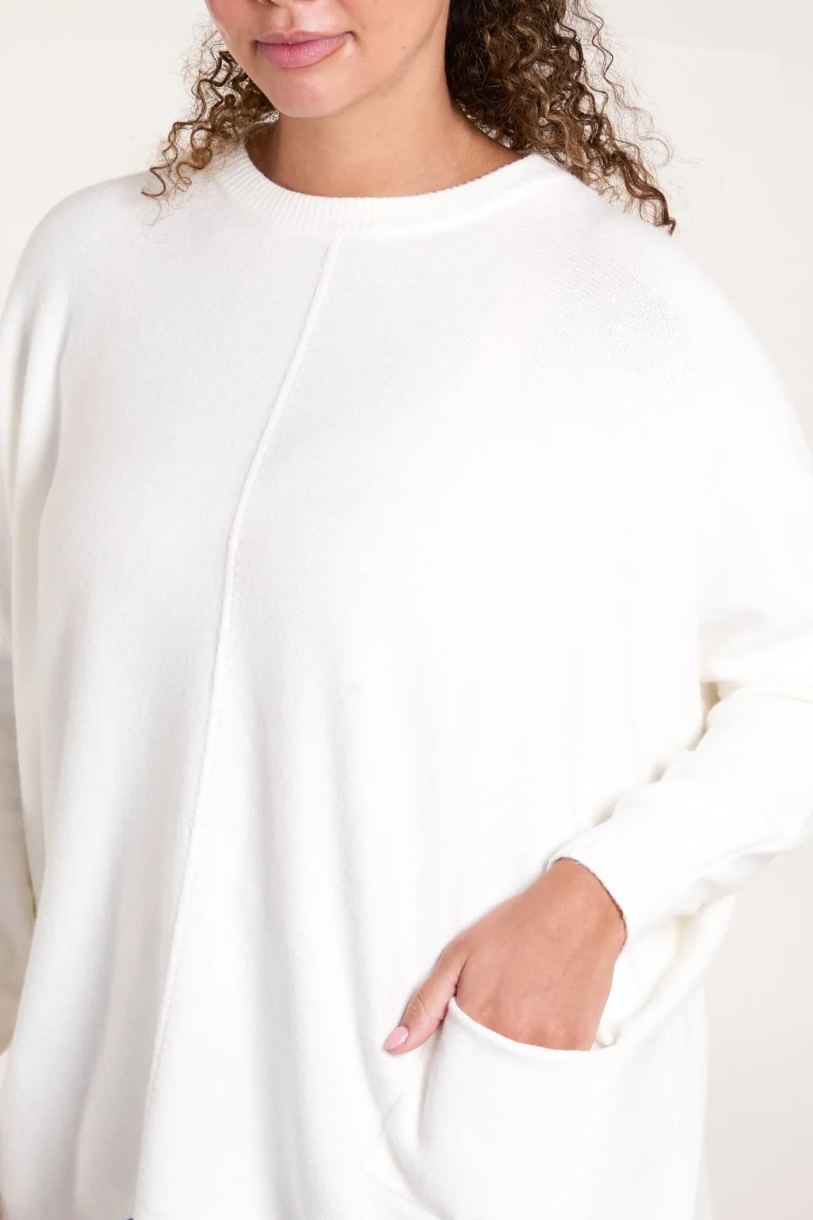 Round Neck Pocket Jumper
