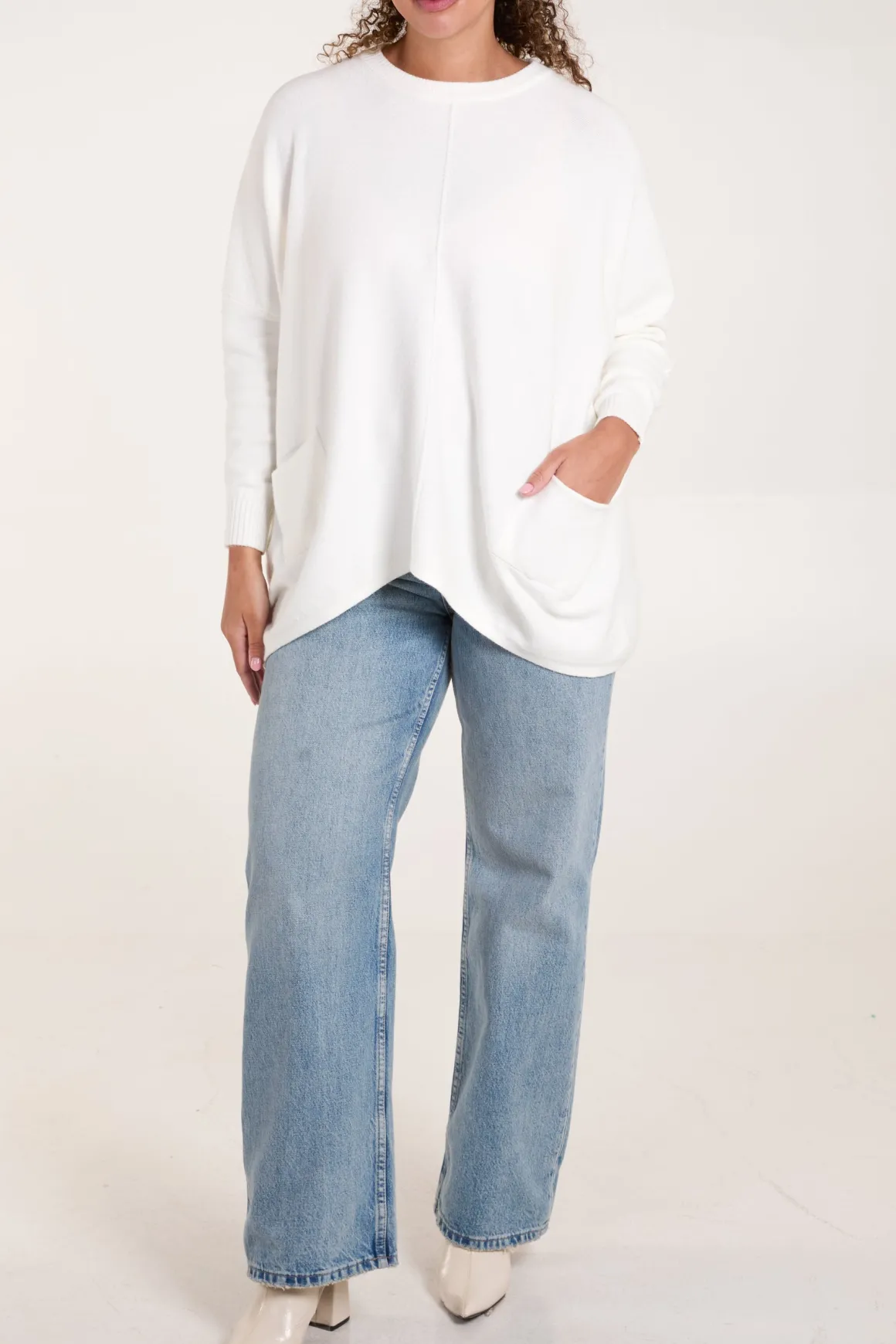 Round Neck Pocket Jumper
