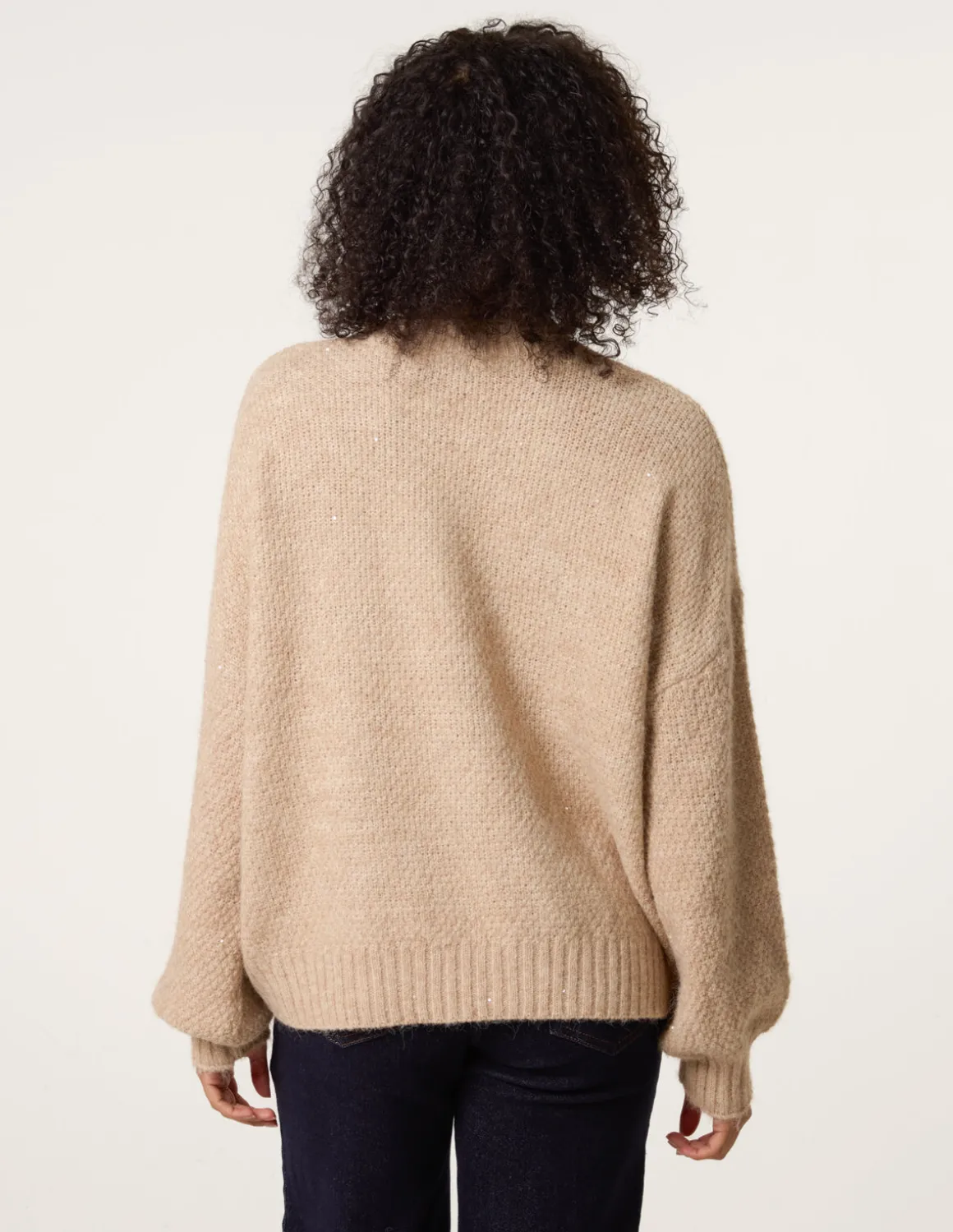Round Neck Sequin Detailed Jumper