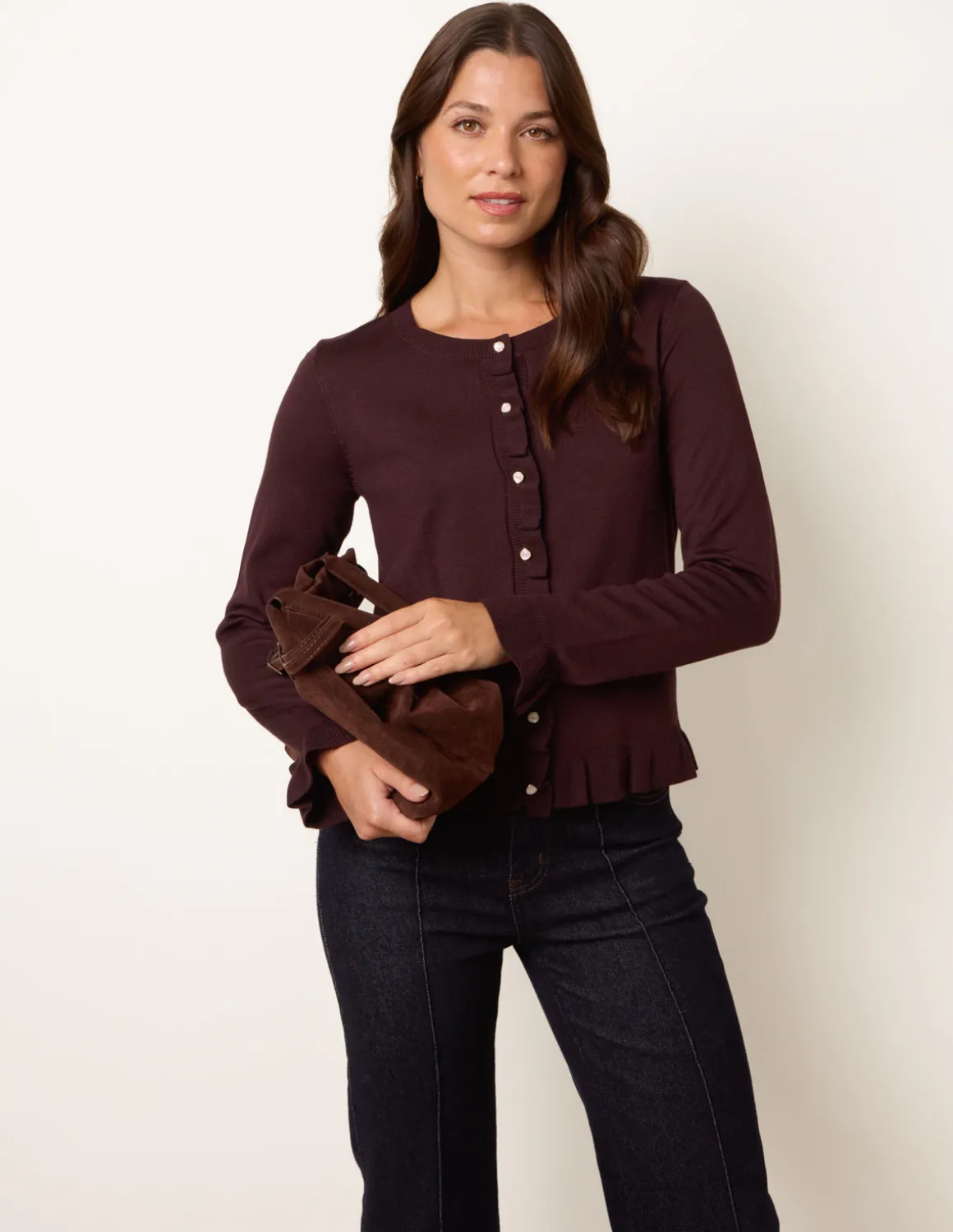 Ruffle Detail Cardigan