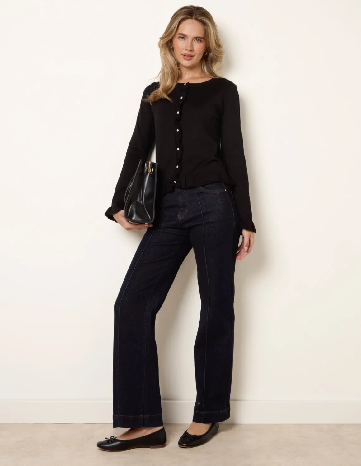 Ruffle Detail Cardigan