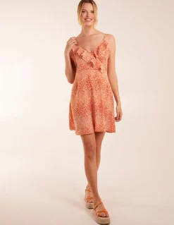 Ruffle Wrap Front Cami Mini Dress
