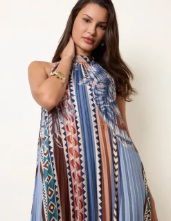 Satin Pleated Dress