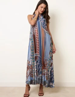Satin Pleated Dress