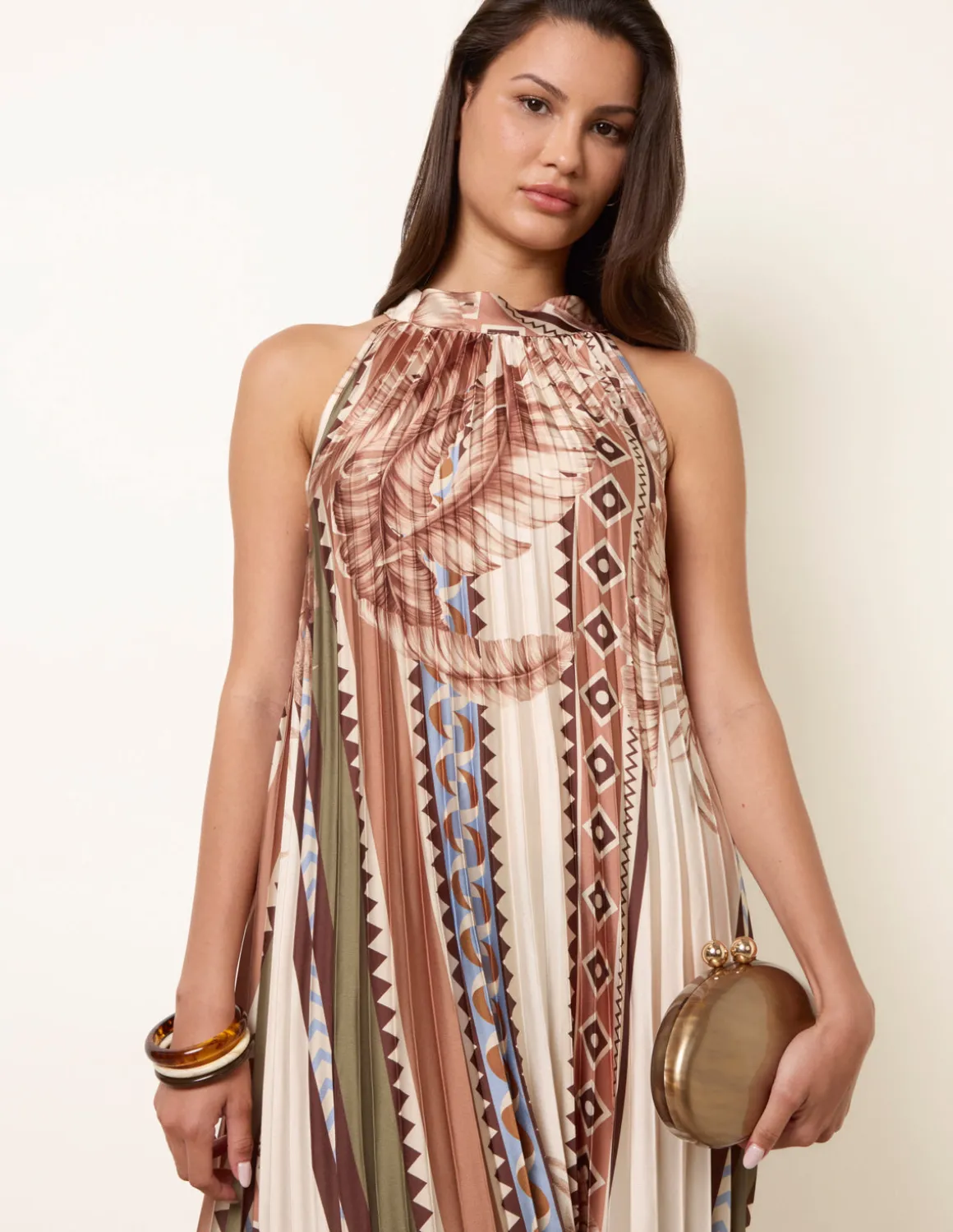 Satin Pleated Dress