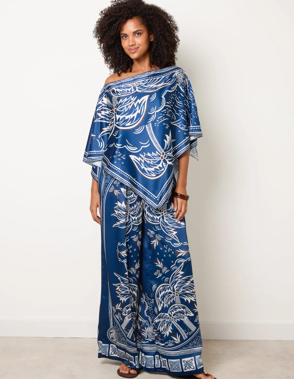 Scarf Print Trouser Set