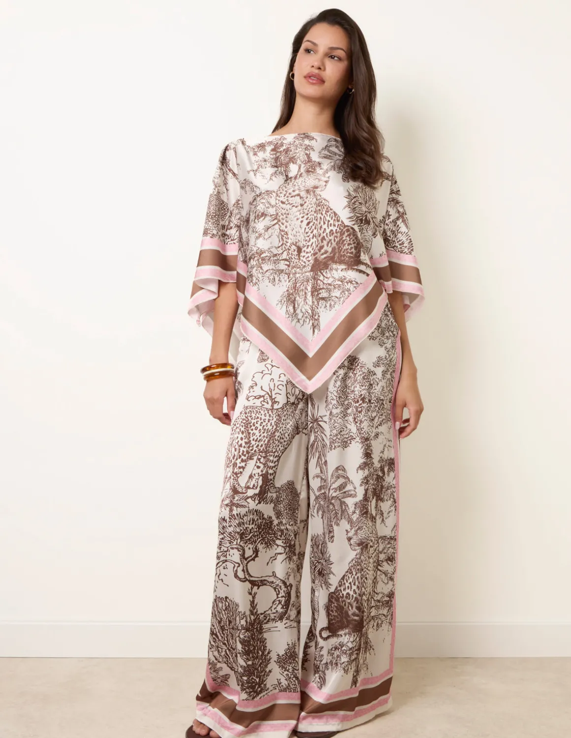 Scarf Print Trouser Set