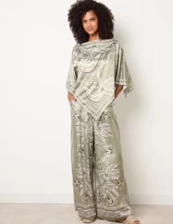 Scarf Print Trouser Set