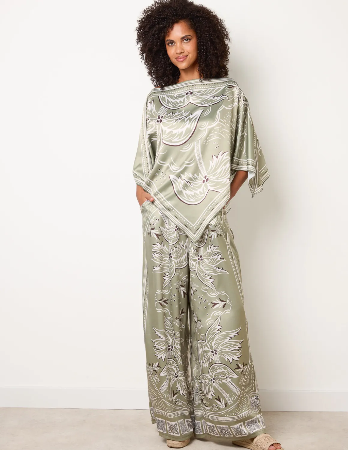 Scarf Print Trouser Set