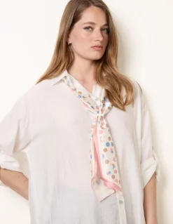 Scarf Viscose Crinkle Shirt