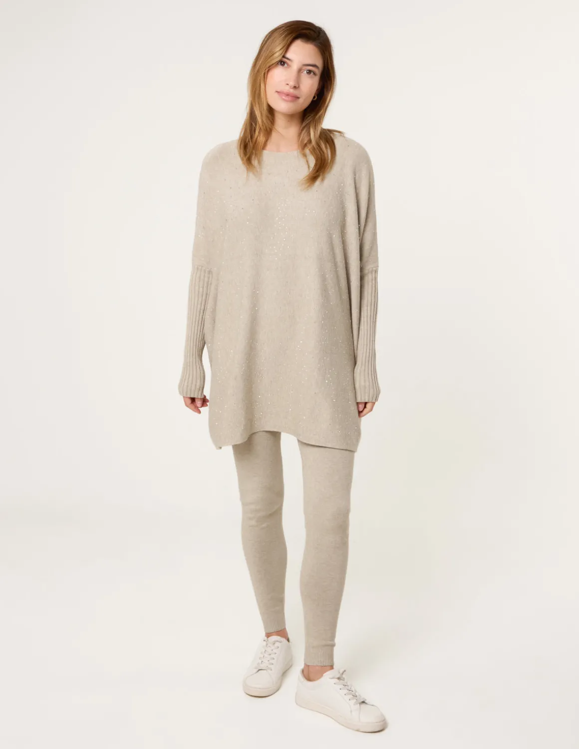 Scattered Studded Embellished Knitwear Set