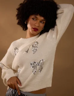 Sequin Bow Jumper
