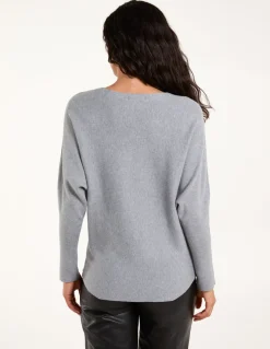 Sequin Flower Detail Batwing Jumper