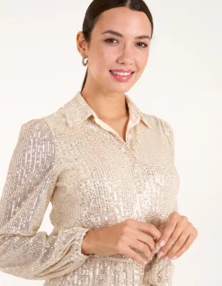 Sequin Shirt Dress
