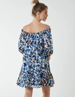Sheared Neck Bardot Dress