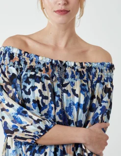 Sheared Neck Bardot Dress