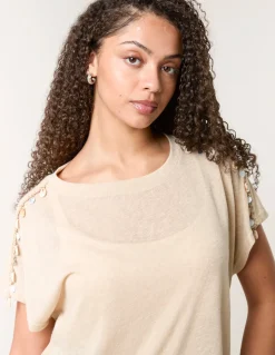 Shell Trim Oversized Top