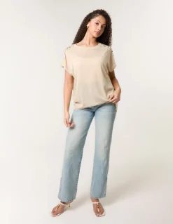 Shell Trim Oversized Top
