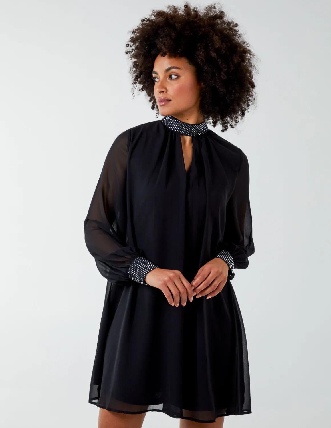 Shift Diamante Collar Midi Dress