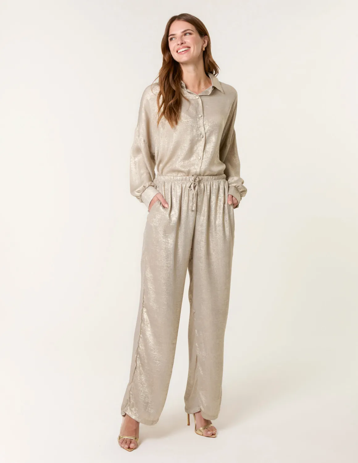 Shimmer Wide Leg Trousers