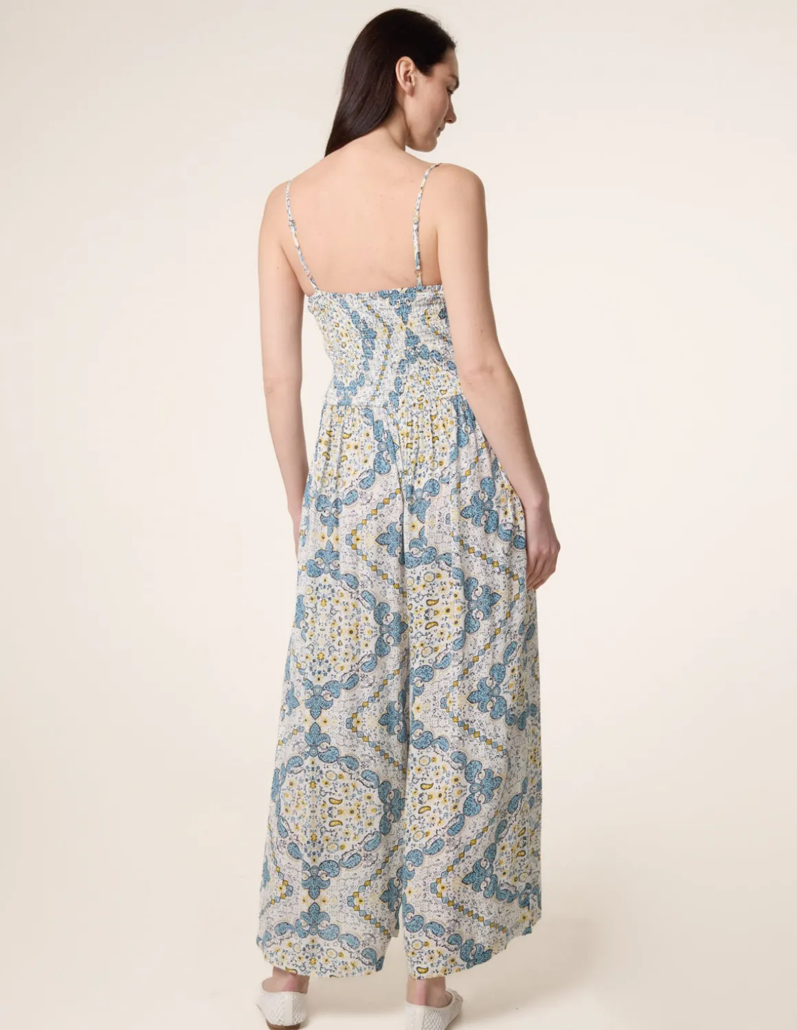 Shirred Drawstring Jumpsuit