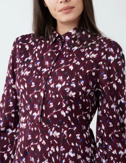 Shirt Midi Dress With Godet Hem