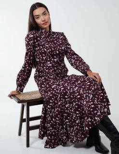 Shirt Midi Dress With Godet Hem