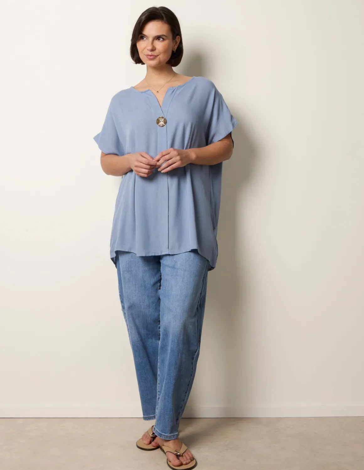Short-Sleeve Tunic Top