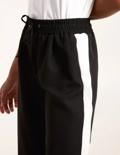 Side Stripe Elastic Waist Trousers