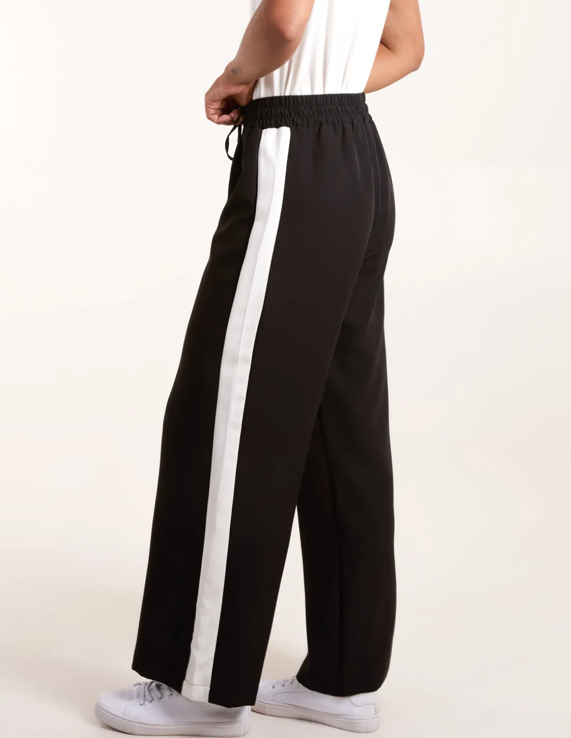 Side Stripe Elastic Waist Trousers